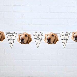 30th Birthday Banner Dog Faces | 30th Birthday for Him | Birthday Decorations for Guy | immagine 9