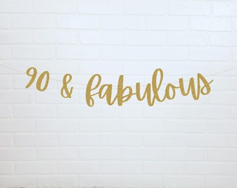 Happy 90th Birthday Banner – 150x90 Cm, Vinyl, Rosegold, Mit Kupferösen, Für Geburtstagsdeko