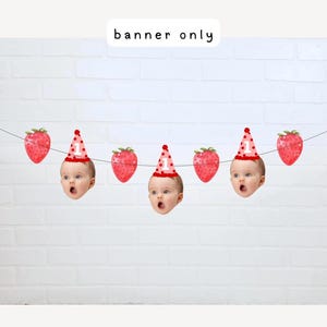 Berry 1st Birthday | 1st Birthday Face Garland | Strawberry Birthday Decorations Kit Banner only