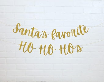 Christmas Party Banner | Girl's Christmas Party Decorations | Santa's Favorite Hos