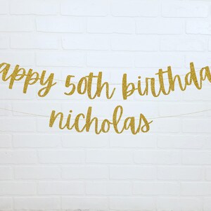 50th Birthday Banner | 50th Birthday Decorations | Personalized Banner | 50th Birthday Party
