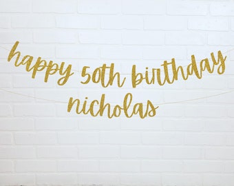 50th Birthday Banner | 50th Birthday Decorations | Personalized Banner | 50th Birthday Party