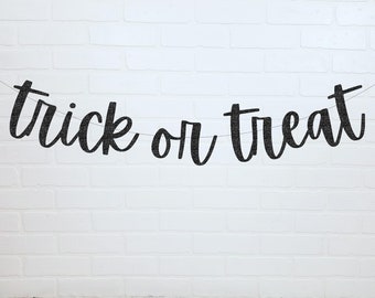 Trick or Treat | Trick or Treat Banner | Trick or Treat Sign | Trick or Treat Halloween | Halloween Banner | Halloween Party Banner | Decor