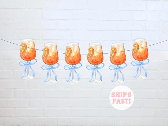 Aperol Spritz Garland | Love at First Spritz | Bachelorette Party Decorations