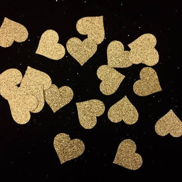 Gold Bridal Shower Confetti | Rose Gold Confetti | Gold Bachelorette Confett | Gold Confetti Hearts | Gold Wedding Confetti |