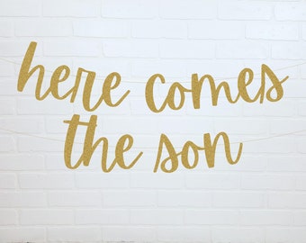 Here Comes the Son | Baby Shower Decorations | Here Comes the Son Banner | Baby Shower for Boy