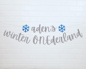 Winter Onederland | 1st Birthday Boy Banner | Winter Birthday Party Banner | 1st Birthday Decorations for Boy