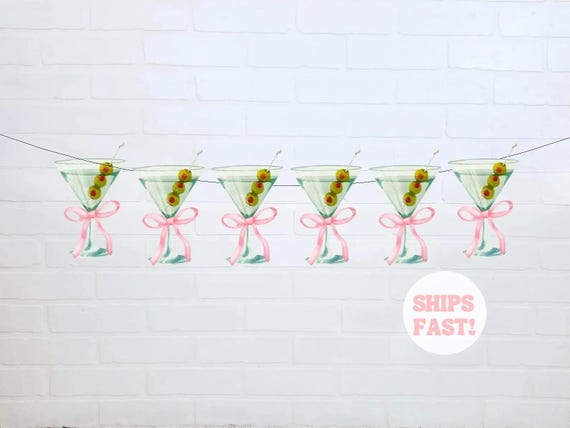 Olive Martini Garland | Martini Birthday Decorations | Tini Bit Older Birthday