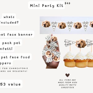 30th Birthday Banner Dog Faces | 30th Birthday for Him | Birthday Decorations for Guy | Mini Party Kit