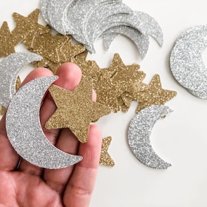 XL Confetti | Moon and Stars Confetti | To the Moon and Bach | Two the Moon 2nd Birthday