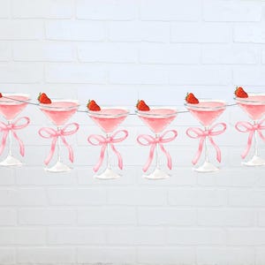 Pink Martini Garland | Galentine&#39;s Decorations | Martini Birthday Banner | Tini Bit Older Birthday