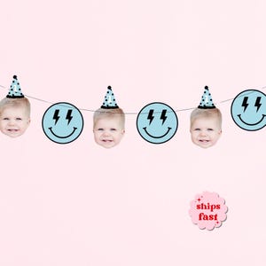 One Happy Dude Blue 1st Birthday | Happy Dude Birthday | Blue Smiley Face