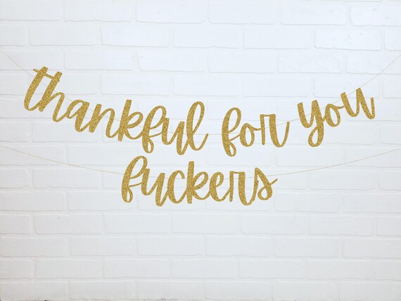 Lustiges Banner 'Thankful For You' – Glitzer-Karton, Thanksgiving-Deko, Perfekt Für Fotos & Partys Mit Freunden