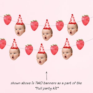 Berry 1st Birthday | 1st Birthday Face Garland | Strawberry Birthday Decorations Kit image 2