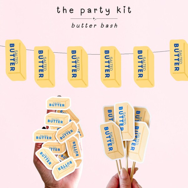 Butter Theme Birthday Kit | Salted Butter Party Decorations | Churning 30