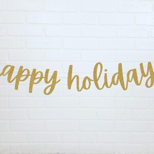 Happy Holidays Banner | Holiday Party Decorations | Holiday Mantle Banner |  Happy Holidays Sign