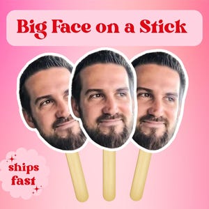 Big Head Cutout on a Stick: Custom Party Photo Prop