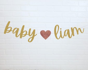 Baby Name Banner | Baby Shower Banner | Baby Shower Decorations | Baby Boy Name Banner | Baby Banner | Baby Name Sign | Baby Room Name Sign