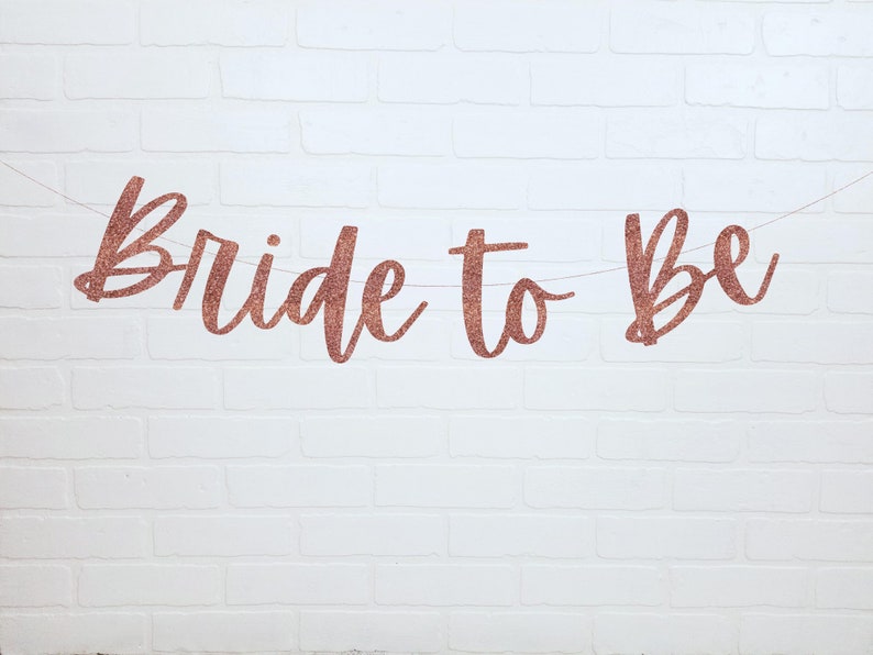 Bride To Be Banner Bridal Shower Decorations Engagement Party Sign image 1