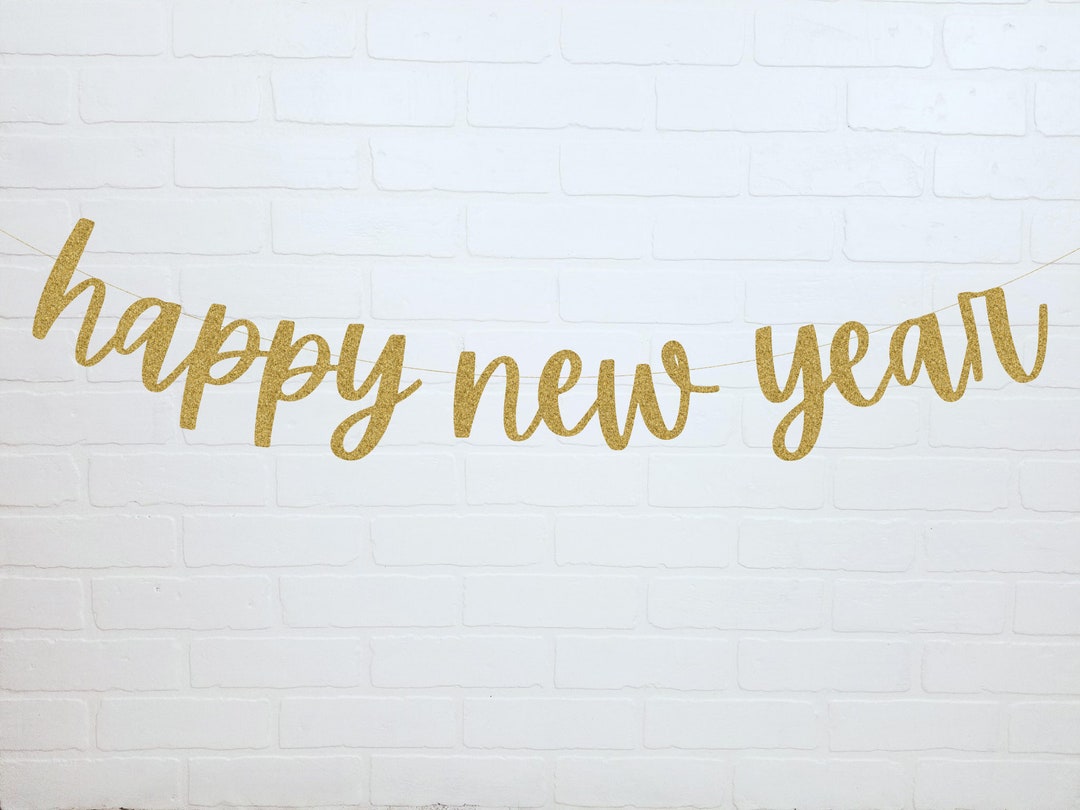 Happy New Year Banner | New Years Eve Decorations | Glitter New Years ...