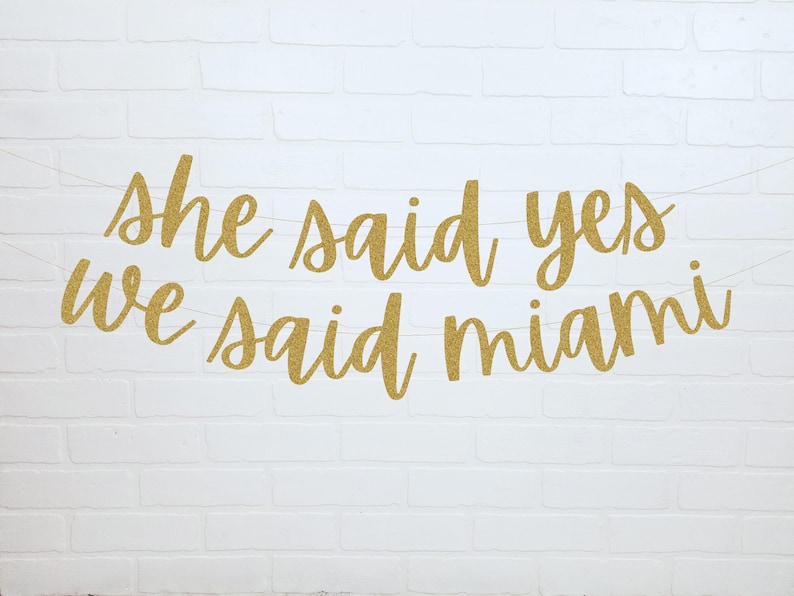 Miami Bachelorette Party Miami Bachelorette Decorations Florida Bachelorette Party Miami Bachelorette Banner Miami Bridal Banner image 1