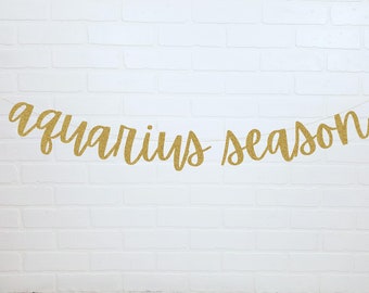 Aquarius Birthday Banner | Aquarius Season Birthday | Adult Birthday Party Decorations | Zodiac Birthday Banner | Birthday Gift Aquarius