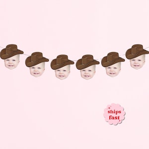 Custom Cowboy Face Birthday Banner: Rodeo Party Decor