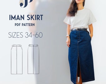 NEW Iman Skirt Just Patterns PDF sewing pattern size 34-60