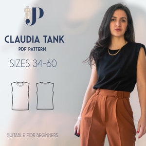 NEW * Claudia Tank Just Patterns PDF sewing pattern size 34-60