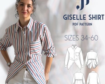 Giselle Shirt Just Patterns PDF sewing pattern size 34-60