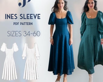 Ines Dress Sleeve pattern  Just Patterns PDF pattern (pattern expansion)  size 34-60