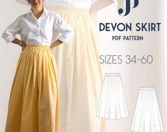 Devon Skirt Just Patterns PDF sewing pattern size 34-60