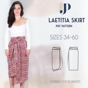 Laetitia Wrap Skirt Just Patterns PDF sewing pattern size 34-60