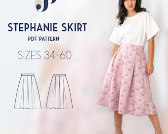 Stephanie skirt Just Patterns PDF sewing pattern size 34-60
