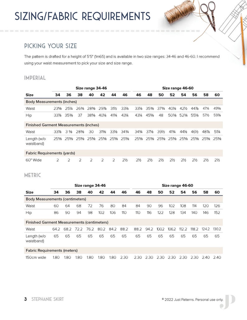Stephanie skirt PDF sewing pattern size 34-60 image 9