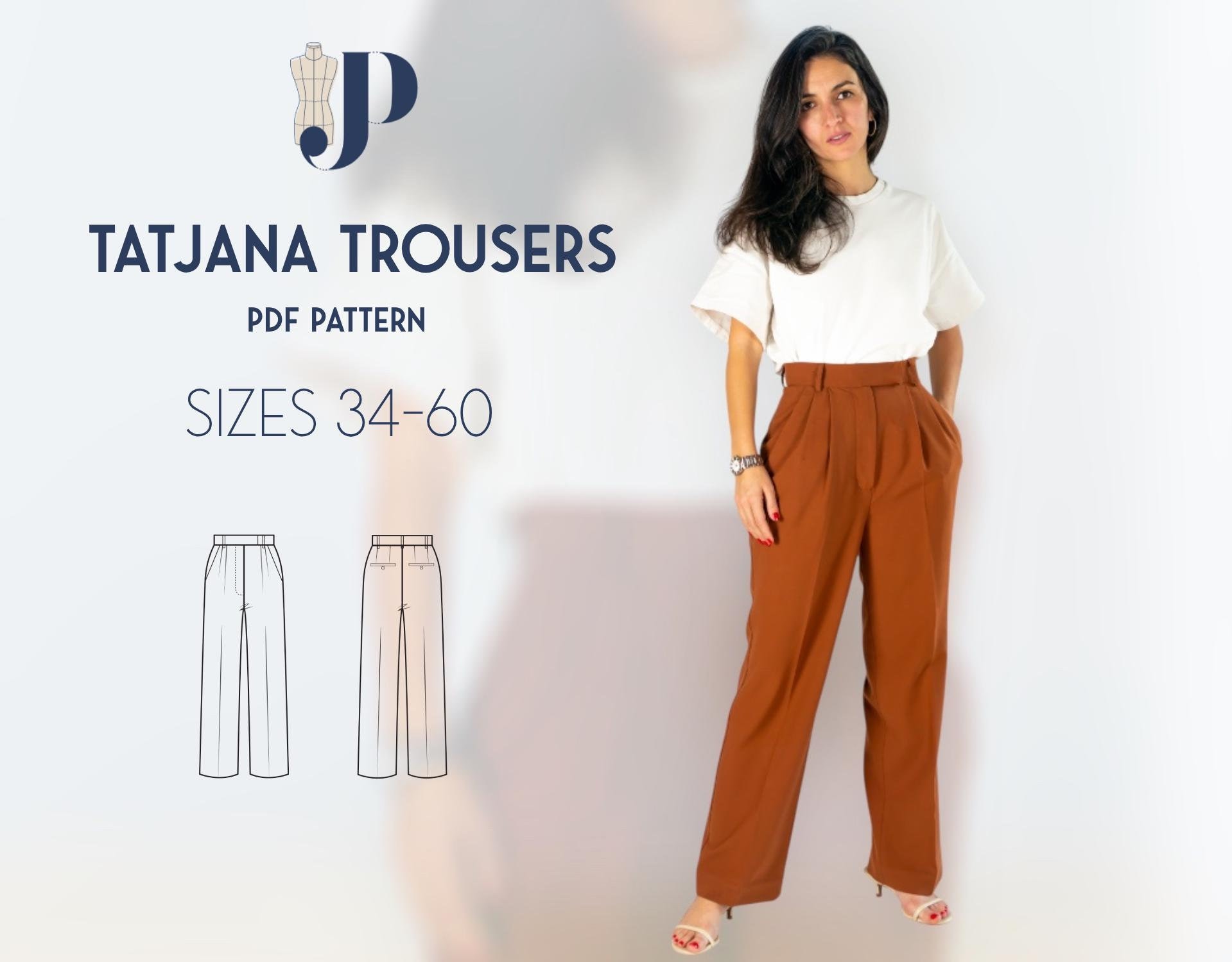 Tatjana Trousers Just Patterns PDF sewing pattern size 34-60