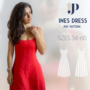 Ines Dress Just Patterns PDF sewing pattern size 34-60