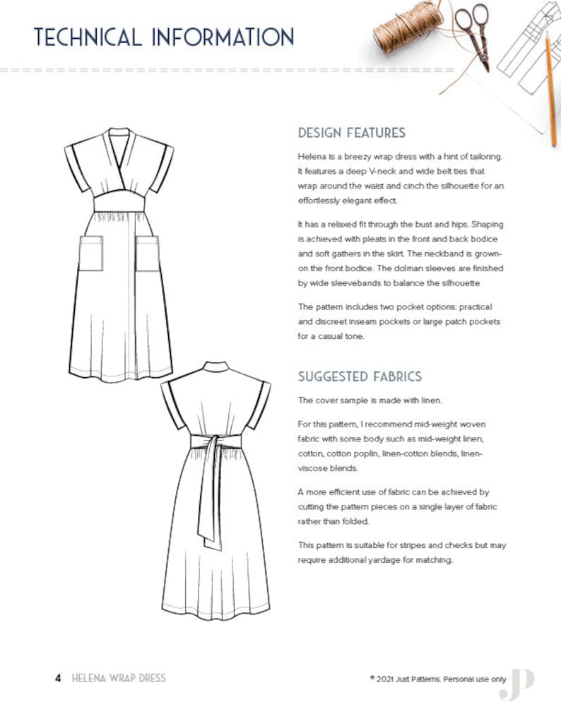 Helena Wrap Dress PDF Sewing Pattern image 9