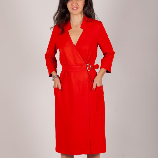 Linda wrap dress sewing pattern size 34-60 - Just Patterns