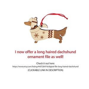 DIGITALE DATEI Dackel mit Winter Pullover Schal Mütze Weihnachtsbaum Ornament Laser geschnitten Datei Geschenk für Doxie Liebhaber BESTSELLER! Bild 6