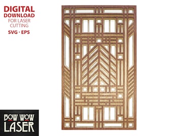 DIGITAL SVG FILE for Laser Cutting Prairie / Mission / Craftsman / Bungalow Style Wood Layered Art Panel 3D sculptural chevron wall decor