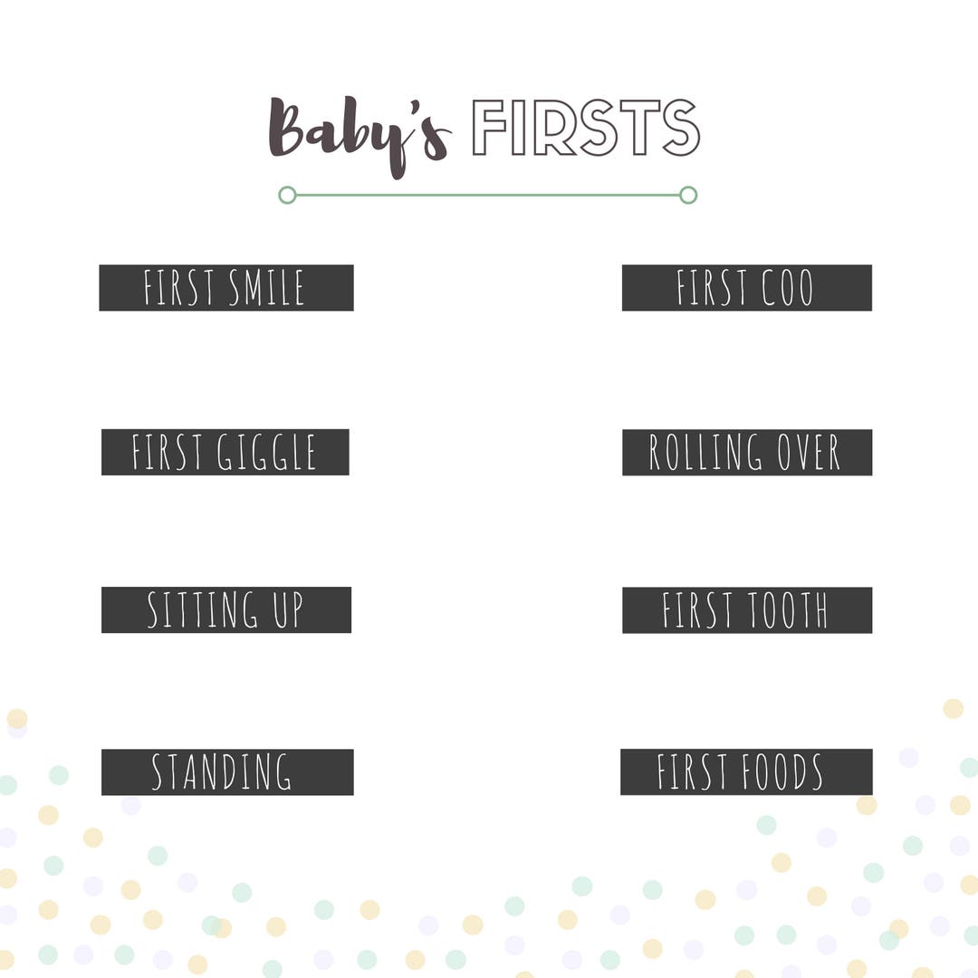 Baby's Firsts Baby Memory Book Insert Etsy