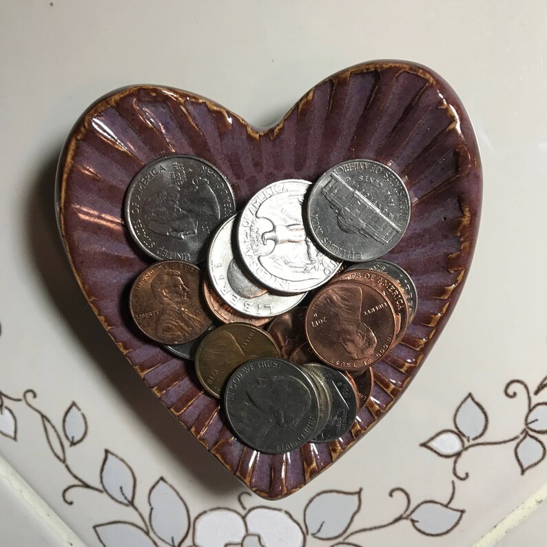 Valentines gift Heart trinket Dish Gift Heart Jewelry Dish Heart Coin Dish Heart Candle Holder Heart Spoon Rest Ceramic Heart Dish