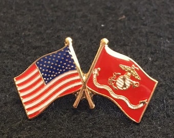 American Flag Corps Flag Enamel Backpack pin - Jacket Pin - Graffiti pin - Lapel pin - Motorcycle - Tie - Collectable Pins