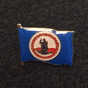 Virginia State Flag Enamel Backpack pin - Jacket Pin - Graffiti pin - Lapel pin - Motorcycle pin - Tie pin - Collectable Pins