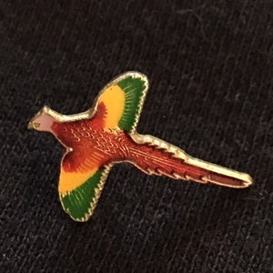 Small Pheasant Bird Enamel Backpack pin - Jacket Pin - Graffiti pin - Lapel pin - Motorcycle pin - Tie pin - Collectable Pins