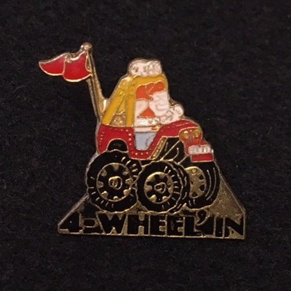 4-Wheelin Enamel Backpack pin - Jacket Pin - Graffiti pin - Lapel pin - Motorcycle pin - Tie - Collectable Pins