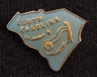 SC South Carolina Blue State Flag Motorcycle Hat Cap lapel Pin 