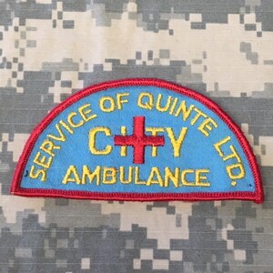 Service of Quinte Limited City Ambulance Canadian Patch-- Jacket Patch