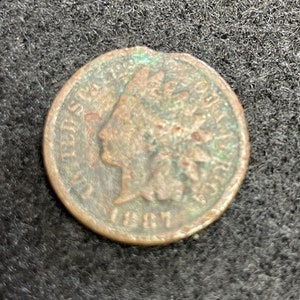 1887 Indian Head Penny one Cent vintage Collectable Coin US. History in Numismatic Collectables 2